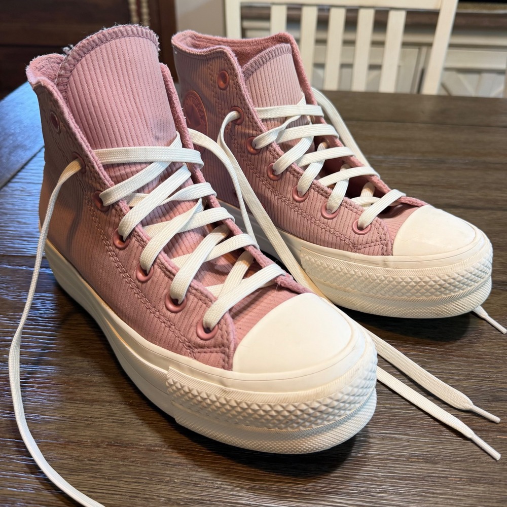 Converse Chuck Taylor All Star Lift Hi Night Flamingo Pink Water Repellent Sz‎ 7